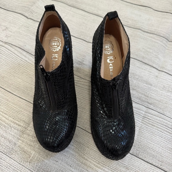 Jeffrey Campbell Black Snakeskin Bootie Platforms - Picture 3 of 7